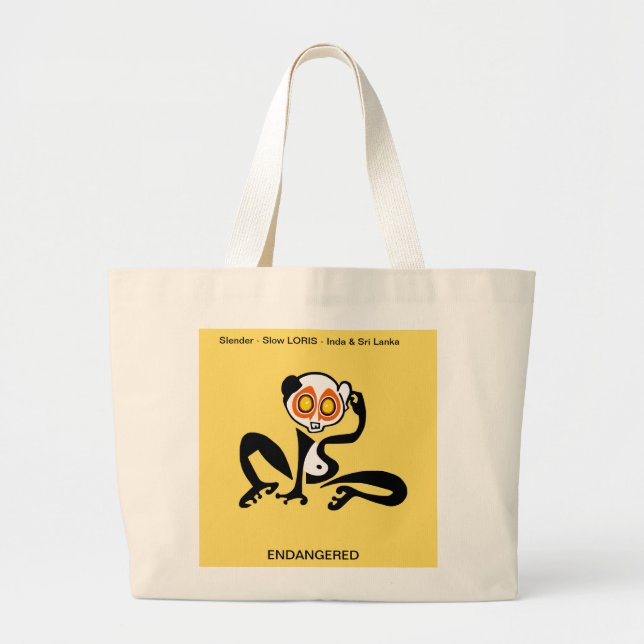 Grand Tote Bag LORIS doux - Animaux en danger - Faune (Devant)