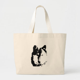 Grand Tote Bag Loup d'art pop