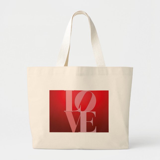 Grand Tote Bag Love Romance Rouge rose (Devant)