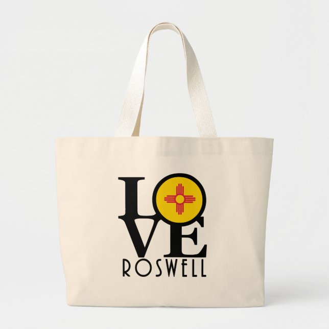 Grand Tote Bag LOVE Roswell Nouveau-Mexique (Devant)
