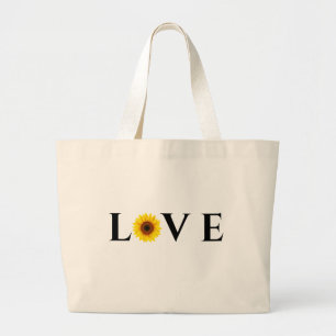 Grand Tote Bag Love Sunflower Fourre-tout