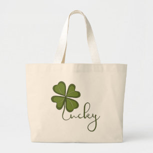 Grand Tote Bag Lucky Four Leaf Clover