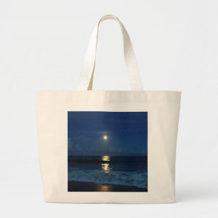 GRAND TOTE BAG LUMIÈRE LUNE SUR LA PLAGE