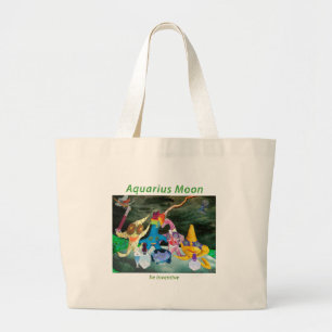 Grand Tote Bag Lune dans le Verseau