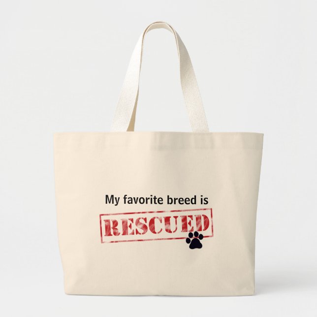 Grand Tote Bag Ma race préférée est secourue (Devant)