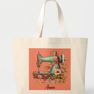 Grand Tote Bag Machine à coudre vintage