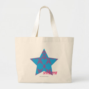 Grand Tote Bag Magenta-Aqua 2 de damassé