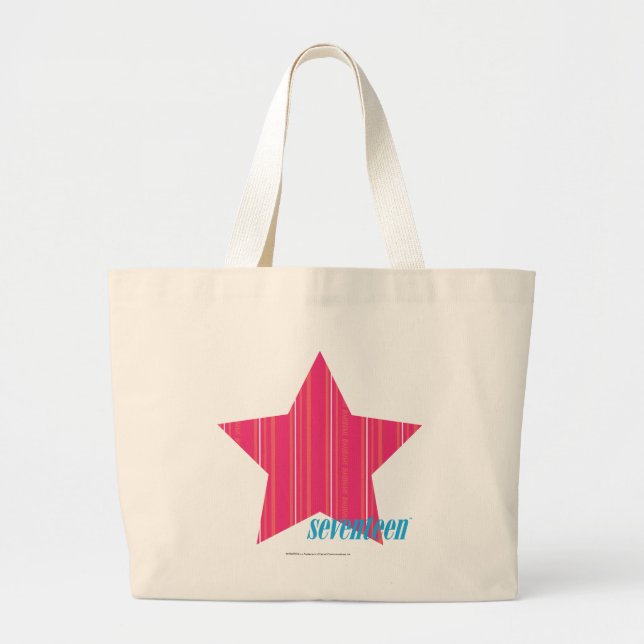 Grand Tote Bag Magenta mince 3 de rayures (Devant)