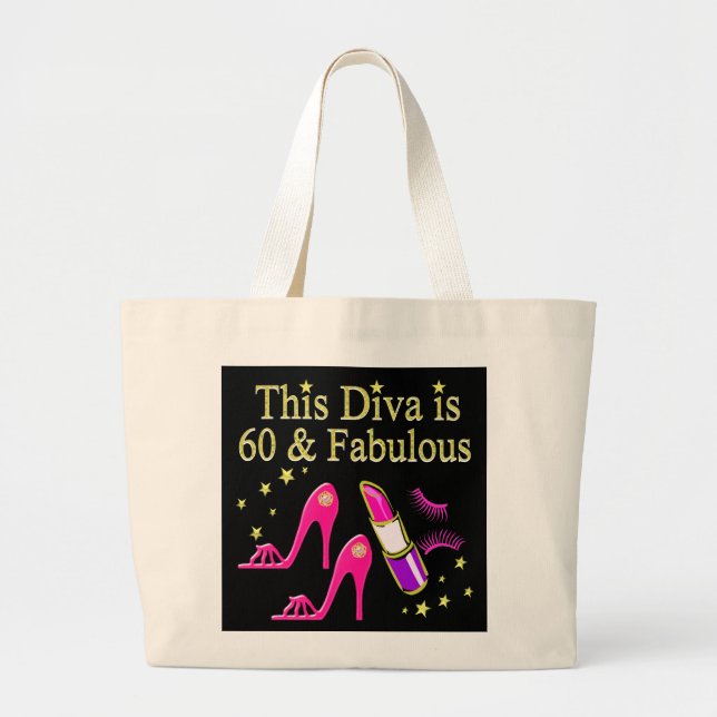 GRAND TOTE BAG MAGNIFIQUE CONCEPTION DE DIVA À 60E ANNIVERSAIRE (Devant)
