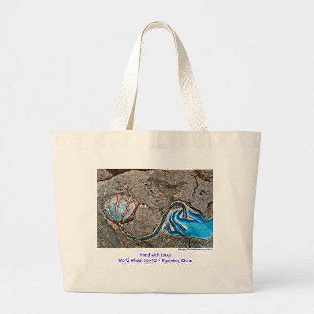 Grand Tote Bag Main avec Lotus/sac (Devant)
