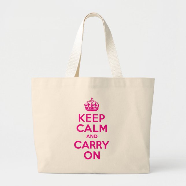 Grand Tote Bag Maintenez calme et continuez le meilleur prix de (Devant)