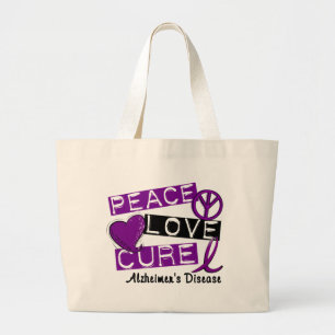 GRAND TOTE BAG MALADIE D'ALZHEIMER DE TRAITEMENT D'AMOUR DE PAIX