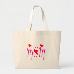 Grand Tote Bag Maman aux Coeurs rouges
