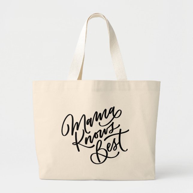 Grand Tote Bag Maman connaît la meilleure main Lettered (Devant)