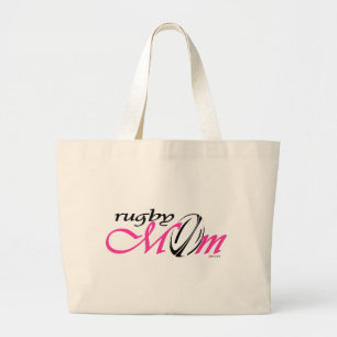 Grand Tote Bag maman de rugby (rose)