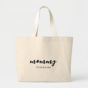 Grand Tote Bag Maman maman moderne maman maman enfants Noms la fê