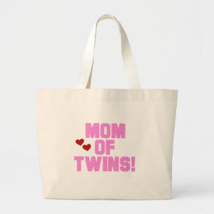 Grand Tote Bag Maman rose des textes des jumeaux