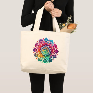 Grand Tote Bag Mandala / Flower Design