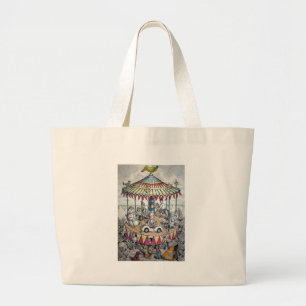Grand Tote Bag Manège avec des clowns