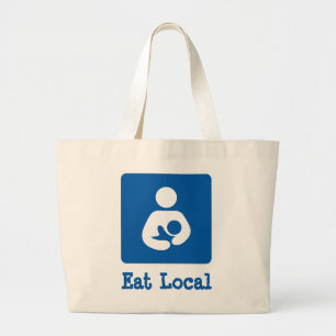 Grand Tote Bag Mangez allaiter de gens du pays/icône de soins