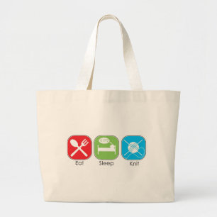 Grand Tote Bag Mangez le Knit de sommeil