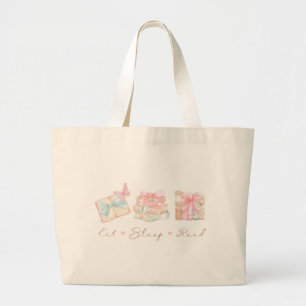 Grand Tote Bag Mangez le sommeil Lire le livre de coquette