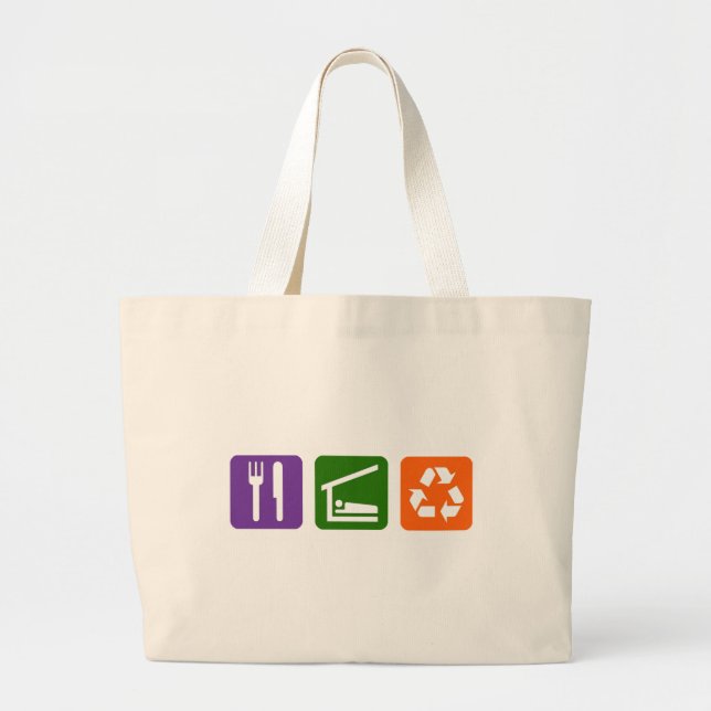 Grand Tote Bag Mangez le sommeil réutilisent (Devant)