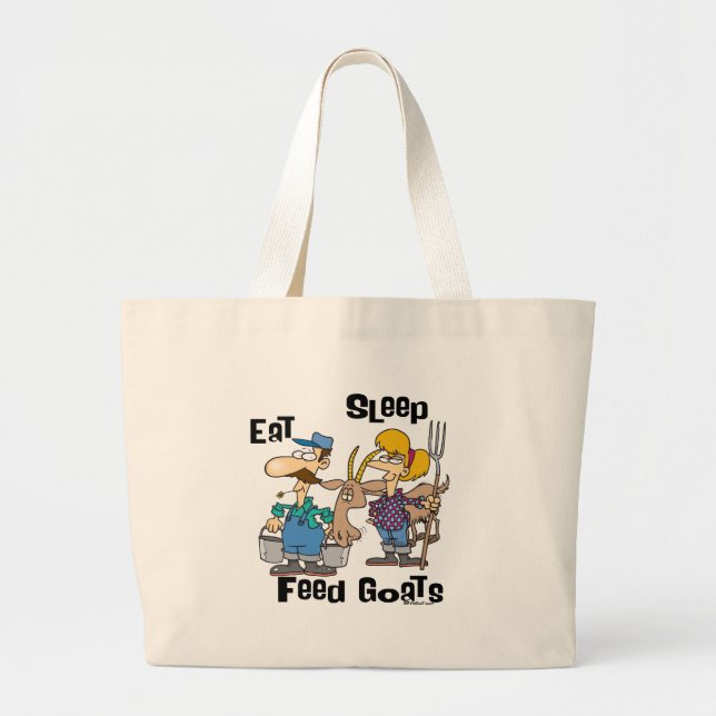 Grand Tote Bag Mangez les chèvres d'alimentation du sommeil (Devant)