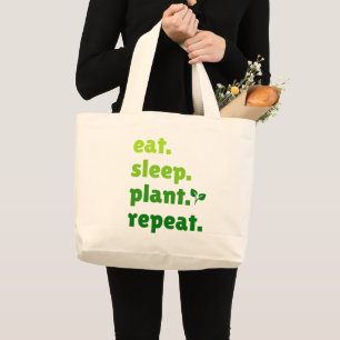 Grand Tote Bag Mangez Plante de sommeil Répéter jardiner jardiner