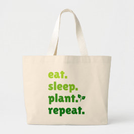 Grand Tote Bag Mangez Plante de sommeil Répéter jardiner jardiner