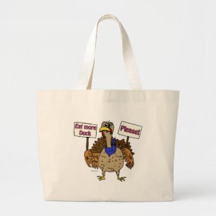 Grand Tote Bag Mangez plus de canard - Parler de Turquie