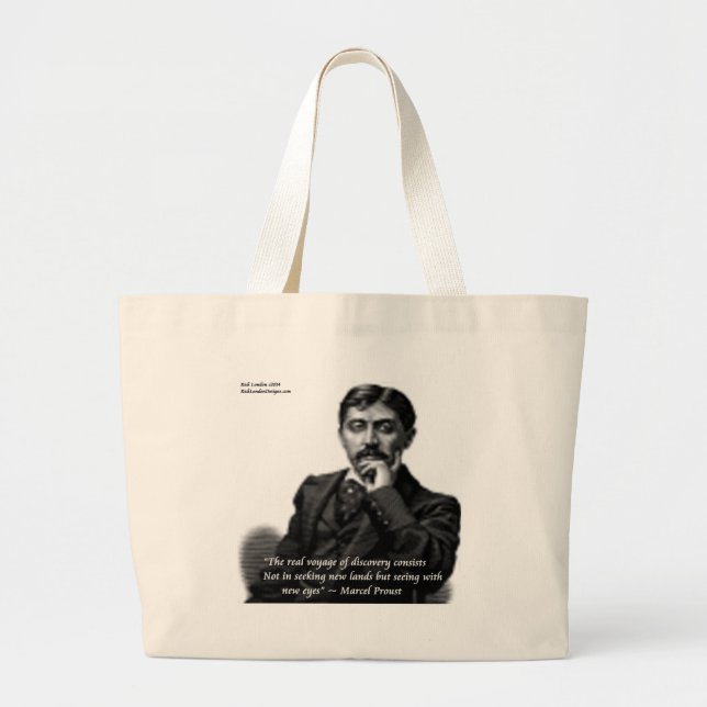 Grand Tote Bag Marcel Proust & Citation célèbre (Devant)
