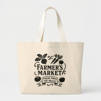 Grand Tote Bag Marché rustique des fermiers Fourre-tout