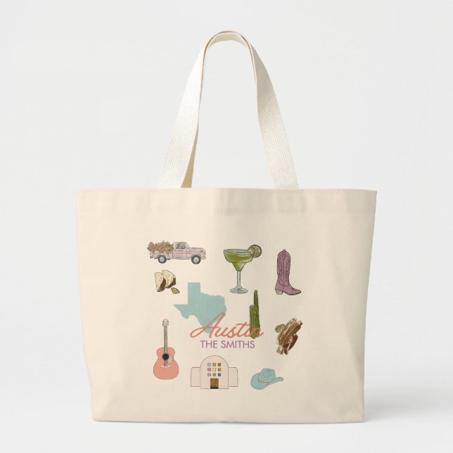 Grand Tote Bag Mariage Austin Texas Bachelorette (Devant)