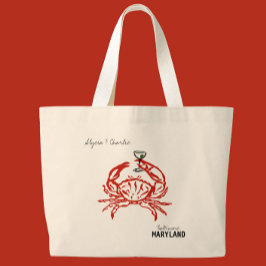 Grand Tote Bag Mariage du crabe du Maryland