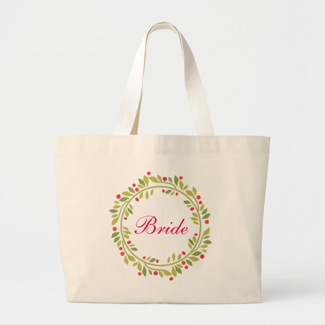 Grand Tote Bag Mariée de gerbe florale (Devant)
