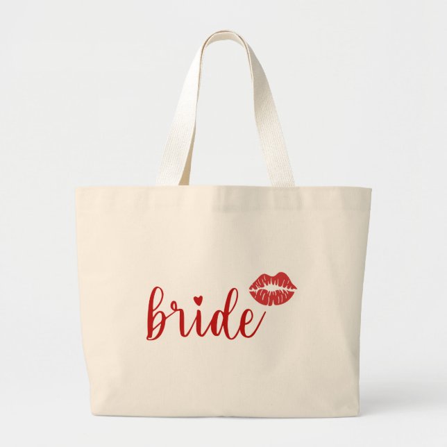 Grand Tote Bag Mariée mignonne  (Devant)