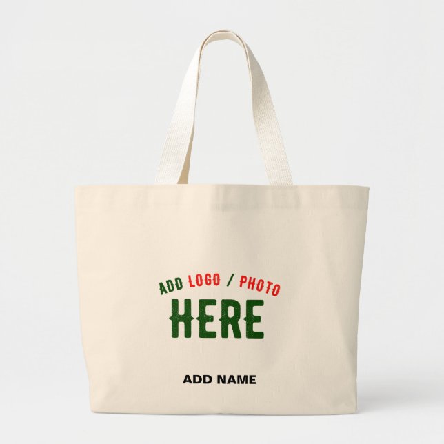 GRAND TOTE BAG MARQUE MODERNE MODERNE PERSONNALISABLE BLANCHE VÉR (Devant)