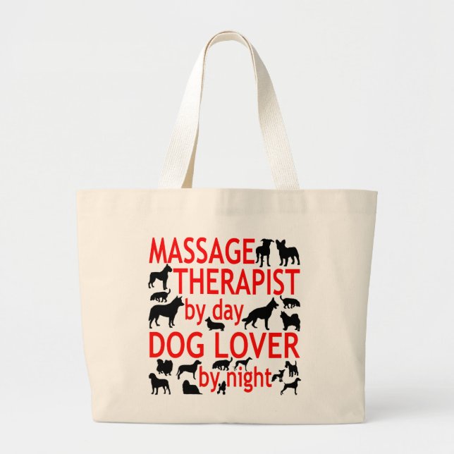 Grand Tote Bag Massage Amoureux des chiens (Devant)