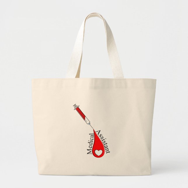 Grand Tote Bag Médicale Assistant Goutte de sang (Devant)
