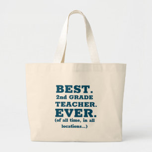 Grand Tote Bag Meilleur enseignant de 2e année