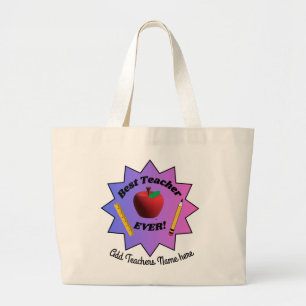 Grand Tote Bag Meilleur Enseignant JAMAIS !