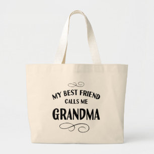 Grand Tote Bag Meilleure amie m'appelle grand-mère Famille Grand-