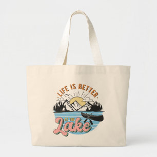 Grand Tote Bag Meilleure vie meilleur lac mot art