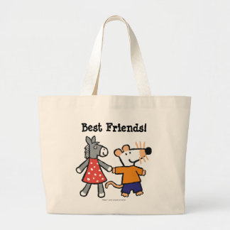 Grand Tote Bag Meilleurs amis Maisy et mains pointillées de prise