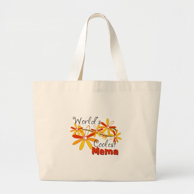 Grand Tote Bag Mema le plus frais du monde floral (Devant)