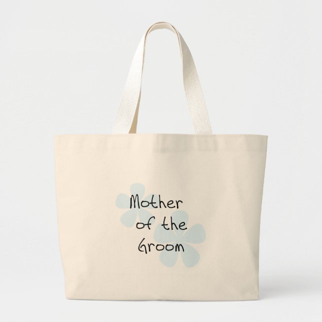 Grand Tote Bag Mère bleue de fleurs de marié (Devant)