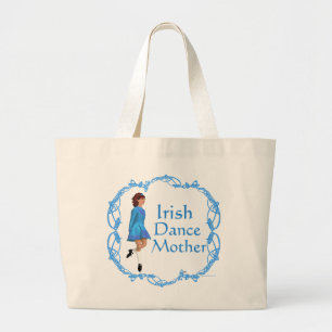 Grand Tote Bag Mère de danse irlandaise - Bleu