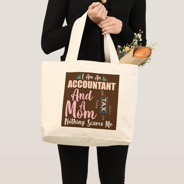 Grand Tote Bag Mère marrante Comptable Je suis comptable et maman (Devant (produit))