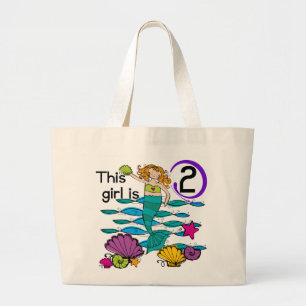 Grand Tote Bag Mermaid 2e Anniversaire Tshirts et cadeaux